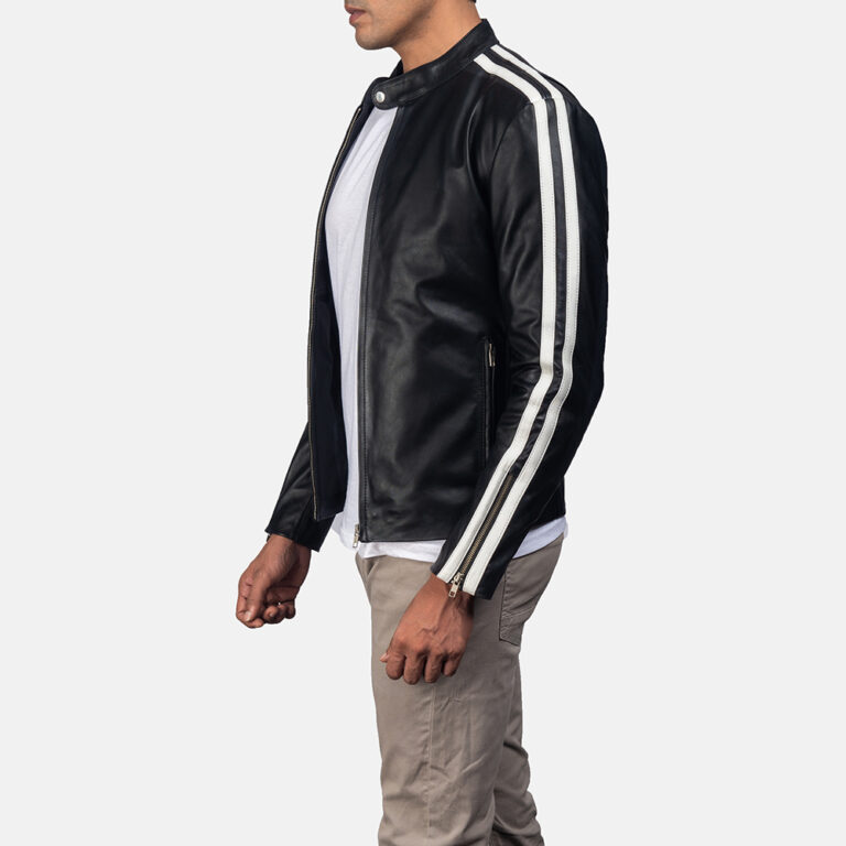 Hank Black Leather Biker Jacket(5-of-7)-3-1531221542503